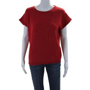 Blue Les Copains Women's Round Neck Sleeveless Pullover Sweater Red Size 42